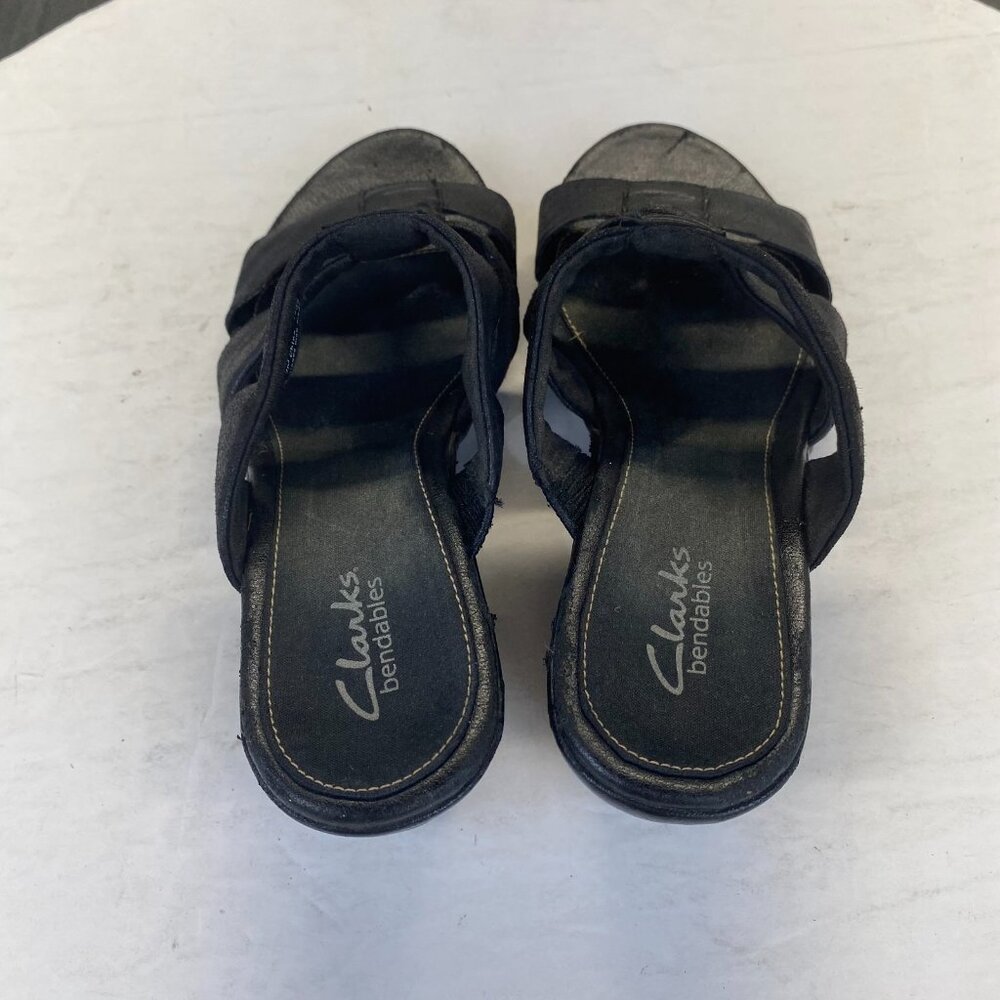 Clarks Women's Black Leather Sandals Size 7M,Comfort,Casual - Picture 8 of 16
